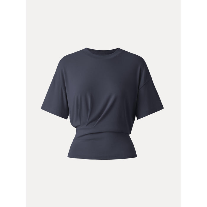 Crewneck Short Sleeve Tucked Tee