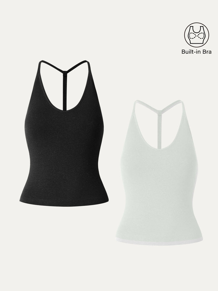 Soft Linen Luxe V-neck T-back Airy Bra Tank