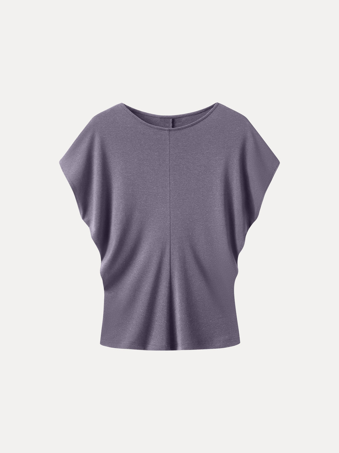 Linen-Blend Round Neck Relaxed Summer Top