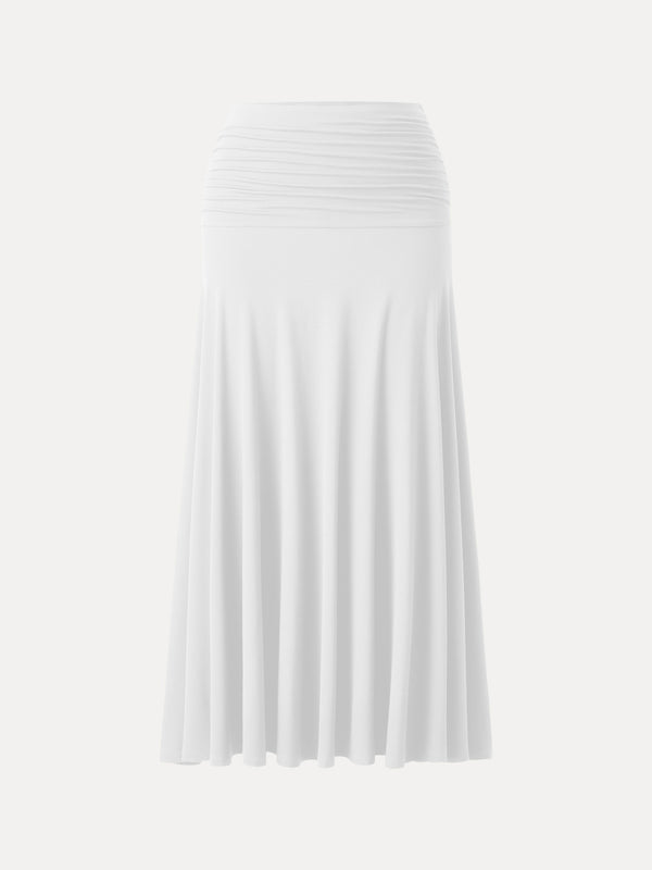 Ultrasoft Mid Rise A-line Ruched Maxi Skirt