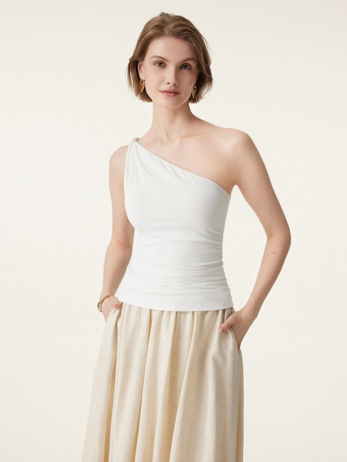 One Shoulder Twisted Bra Tank