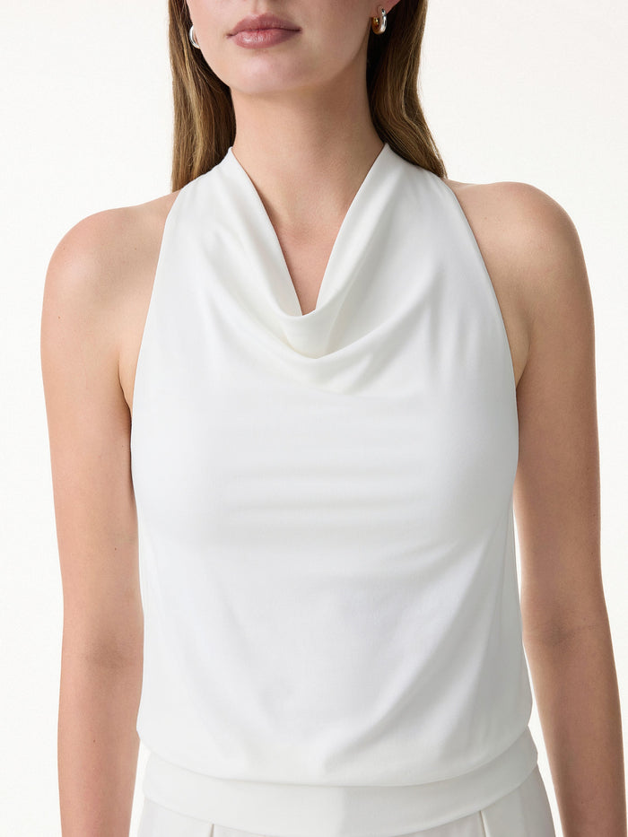 SkinKiss Not-See-Thru Halter Cowl Neck Bra Top