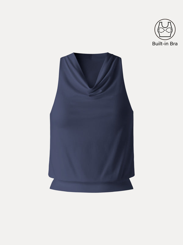 SkinKiss Not-See-Thru Halter Cowl Neck Bra Top