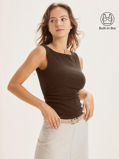Boat Neck Bra Tank Top
