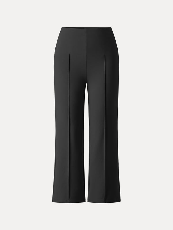 Wrinkle-Resistant High Rise Cropped Flare Leg Travel Pant