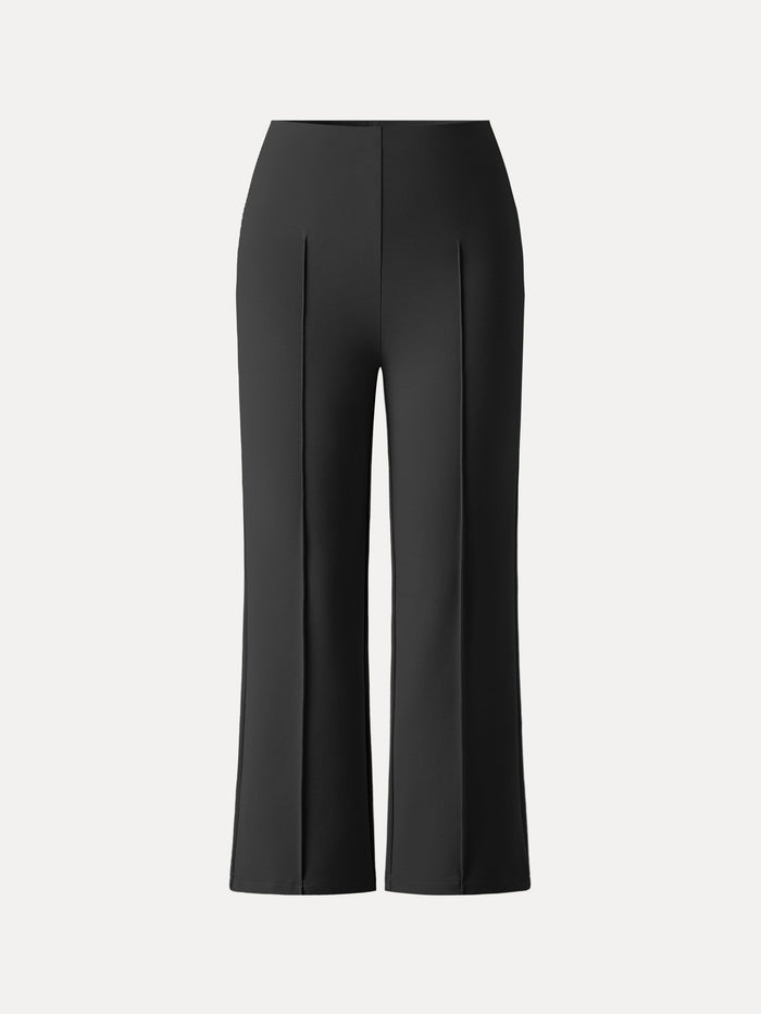 Wrinkle-Resistant High Rise Cropped Flare Leg Travel Pant