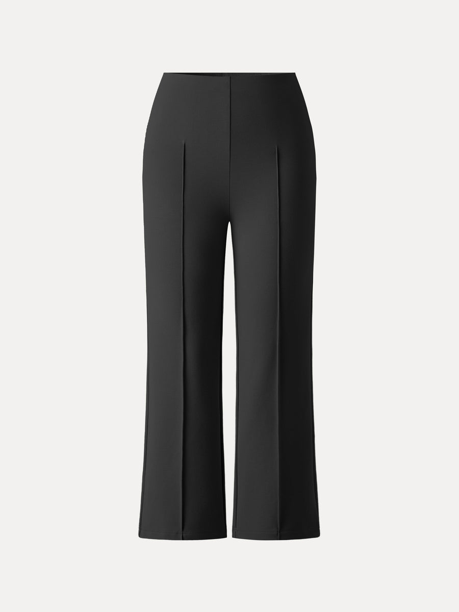 Wrinkle-Resistant High Rise Cropped Flare Leg Travel Pant