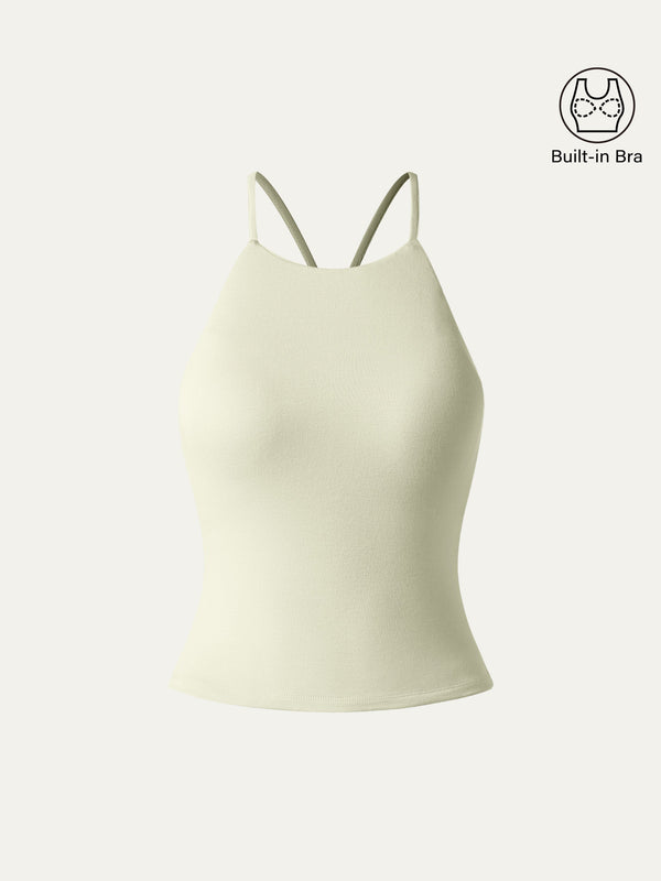 Tie Back Bandless Crop Bra Tank Top