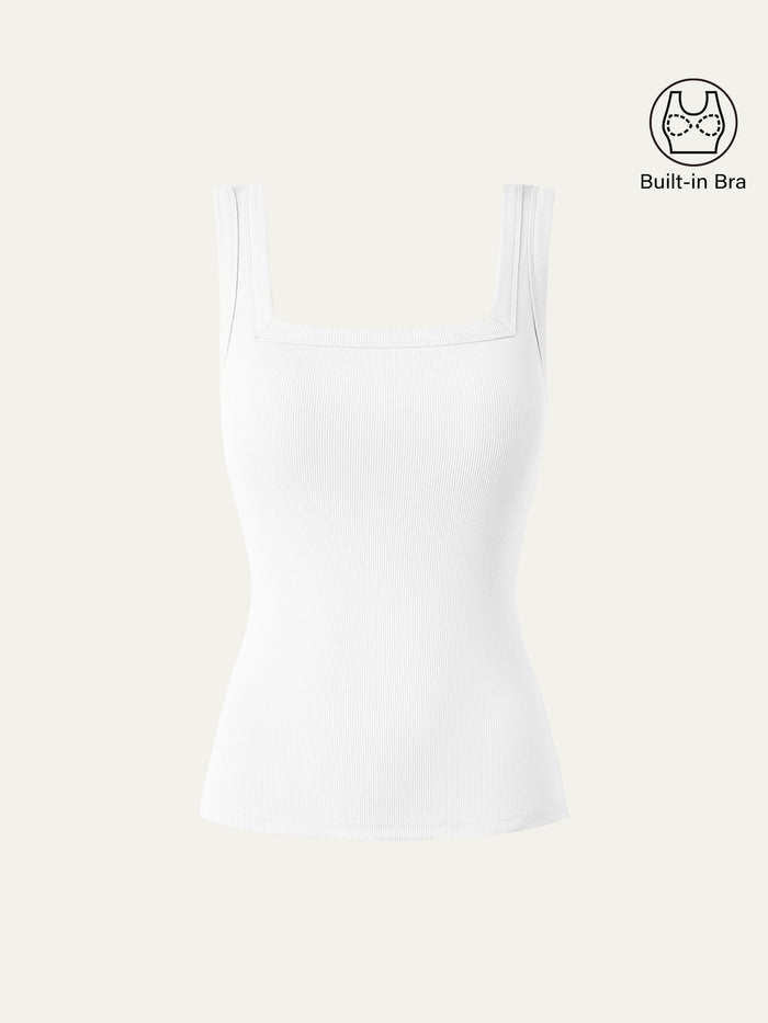 Slinky Square Open-Back Bra Tank Top
