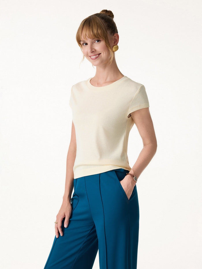 Cotton-Linen Blend Cooling Essential Summer Tee