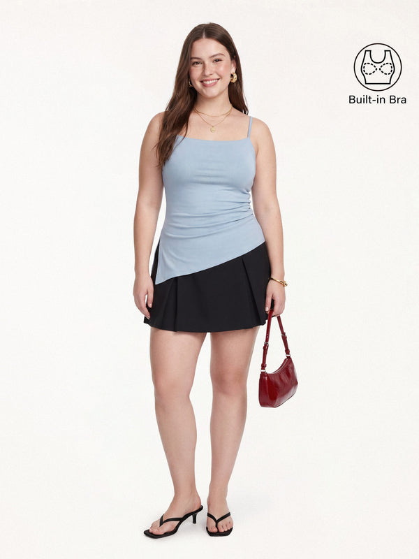 Spaghetti Bra Top with Side Slit