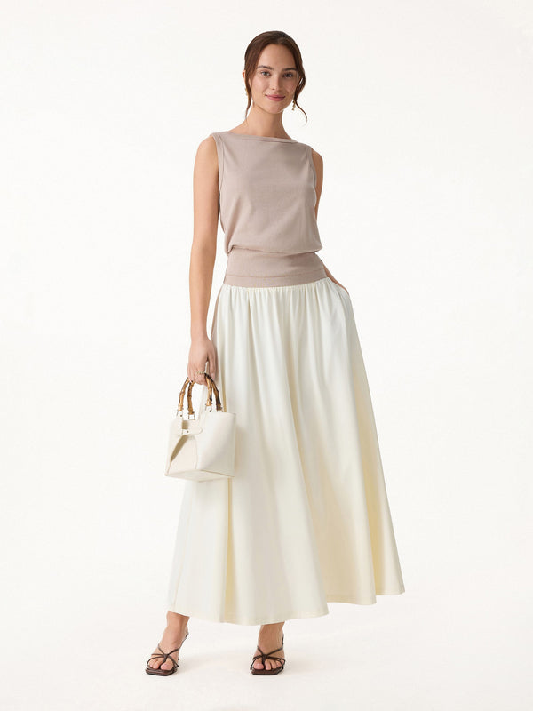 Cotton-Linen Blend Reversible Boatneck Low Back Top
