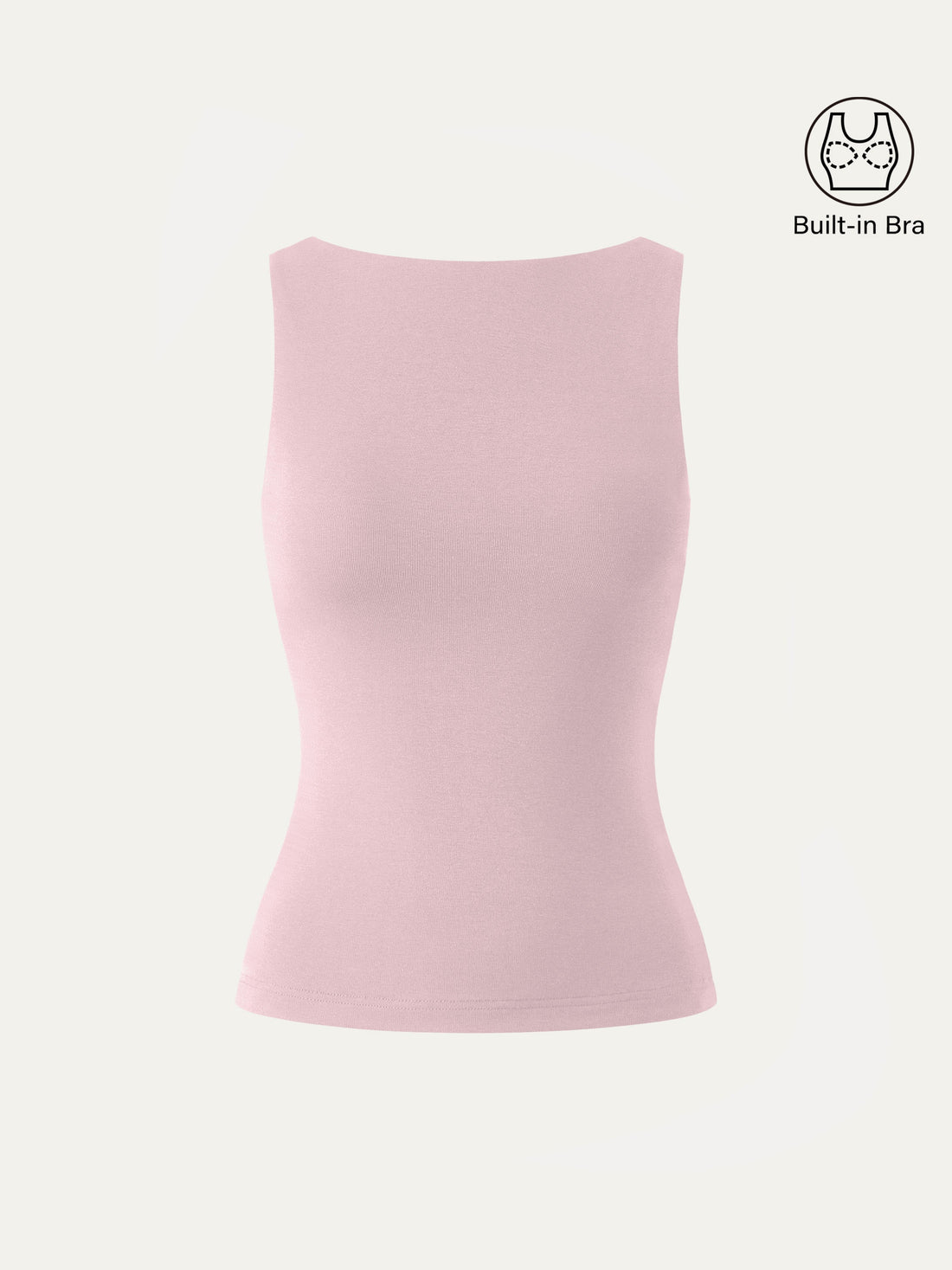 Stretch Cotton Boatneck Bra Tank