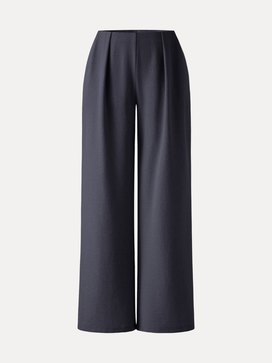 Airy Stretch Linen Wide Flare Pant with Pockets