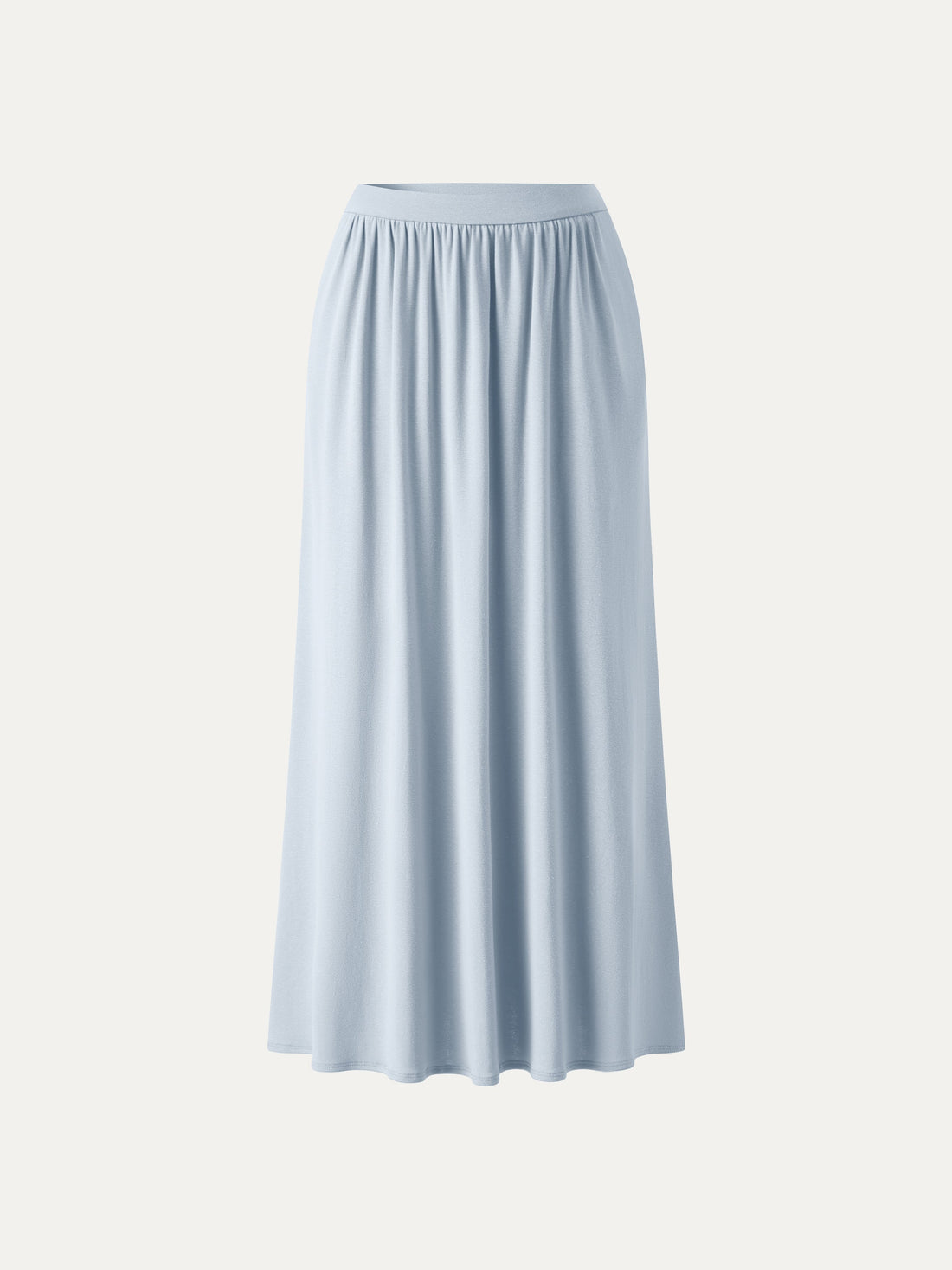 Soft Linen Knit Gathered A-Line Maxi Skirt with Pockets