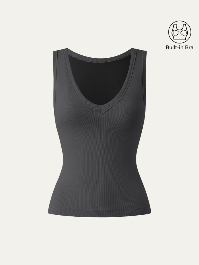Stretchy V-neck Cotton New Airy Bra Tank