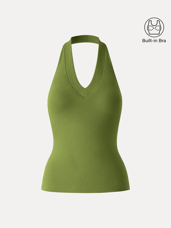 Plantive Halter Neck Open Back Bra Tank