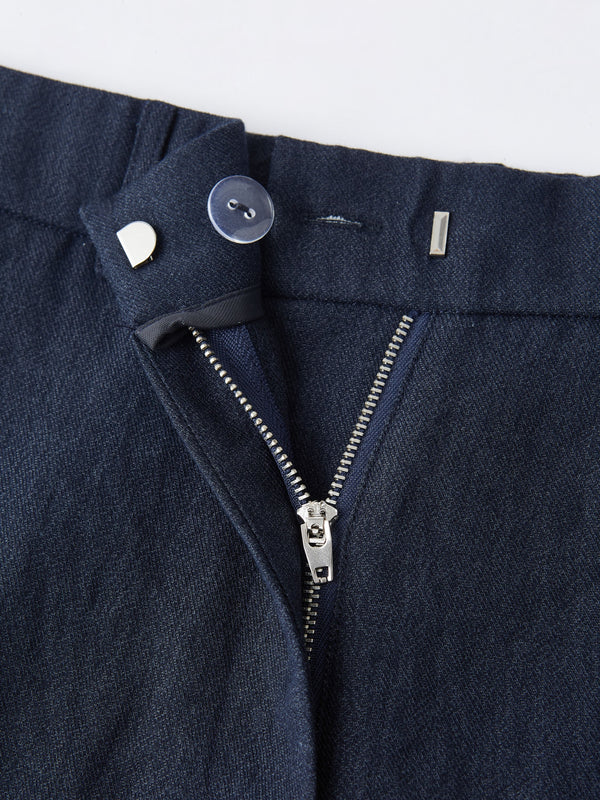 European Linen Mid Rise Flared Pant with Pockets
