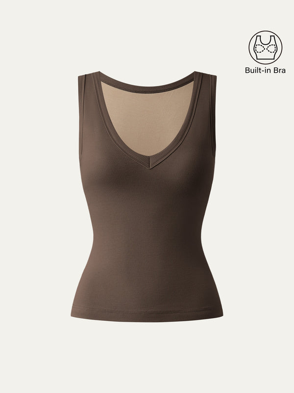 V-neck Cotton New Airy Bra Tank
