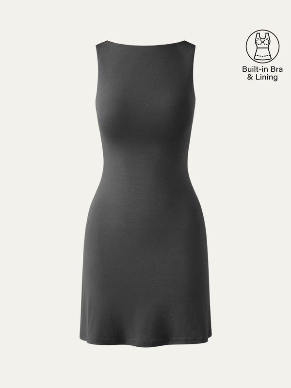Cooling Open Back Bandless Bra Mini Dress