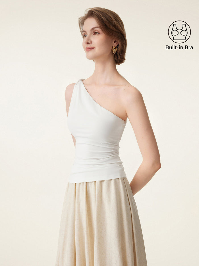One Shoulder Twisted Bra Tank