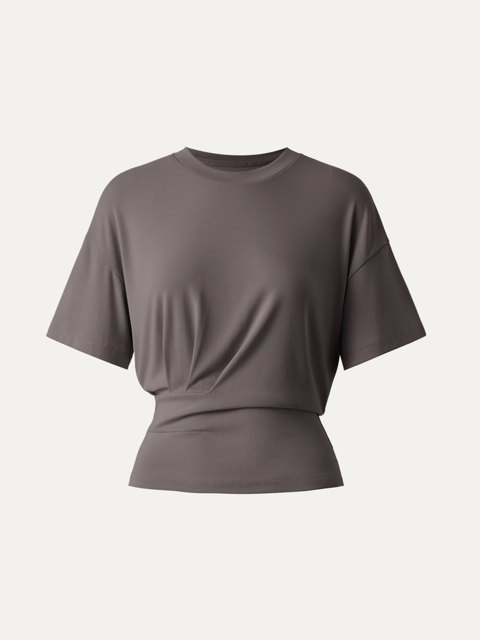 Crewneck Short Sleeve Tucked Tee