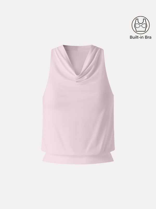 SkinKiss Not-See-Thru Halter Cowl Neck Bra Top