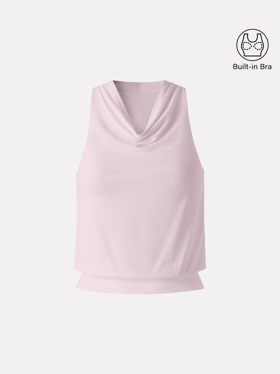 SkinKiss Not-See-Thru Halter Cowl Neck Bra Top