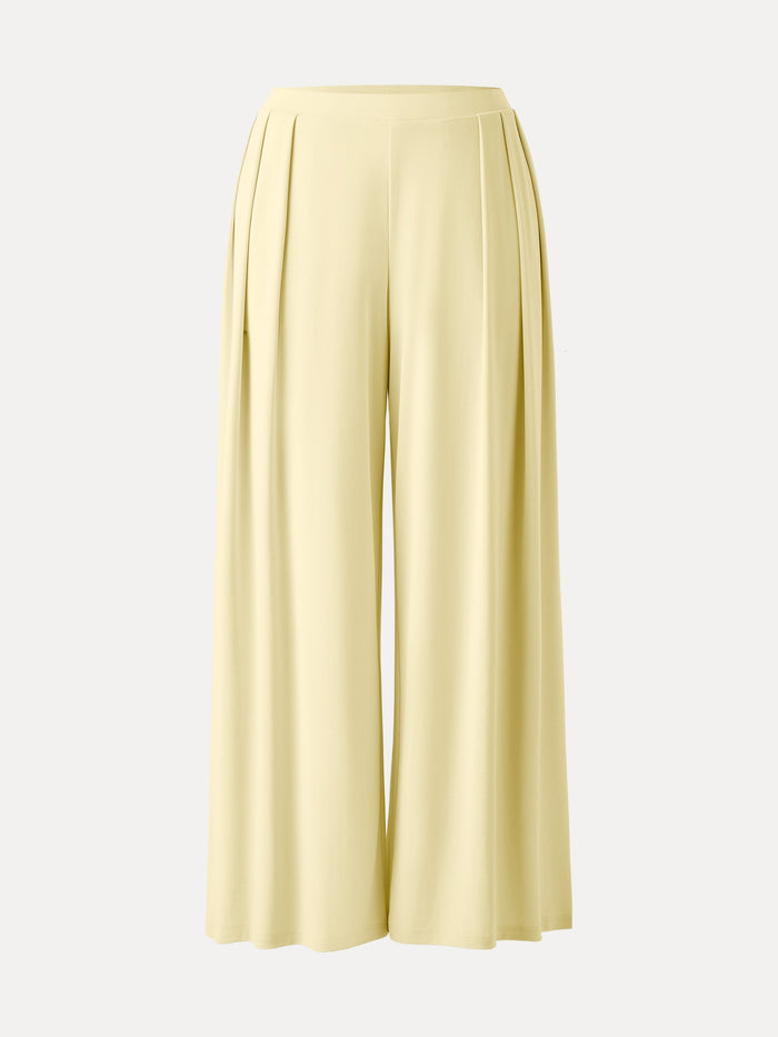 Sandwashed Mid Rise Pleated Wide Leg Palazzo Pant with Pockets