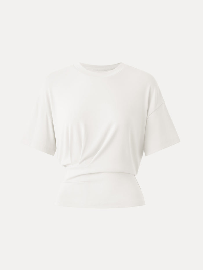 Crewneck Short Sleeve Tucked Tee