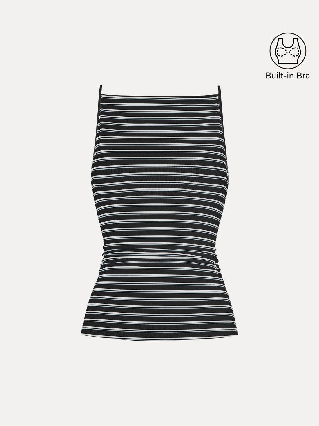 Striped Side Ruched Spaghetti New Airy Bra Tank
