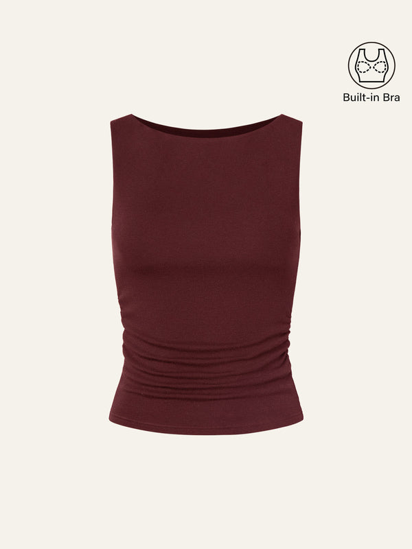 Boat Neck Bra Tank Top
