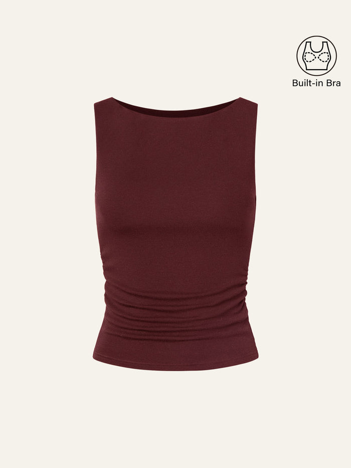 Boat Neck Bra Tank Top