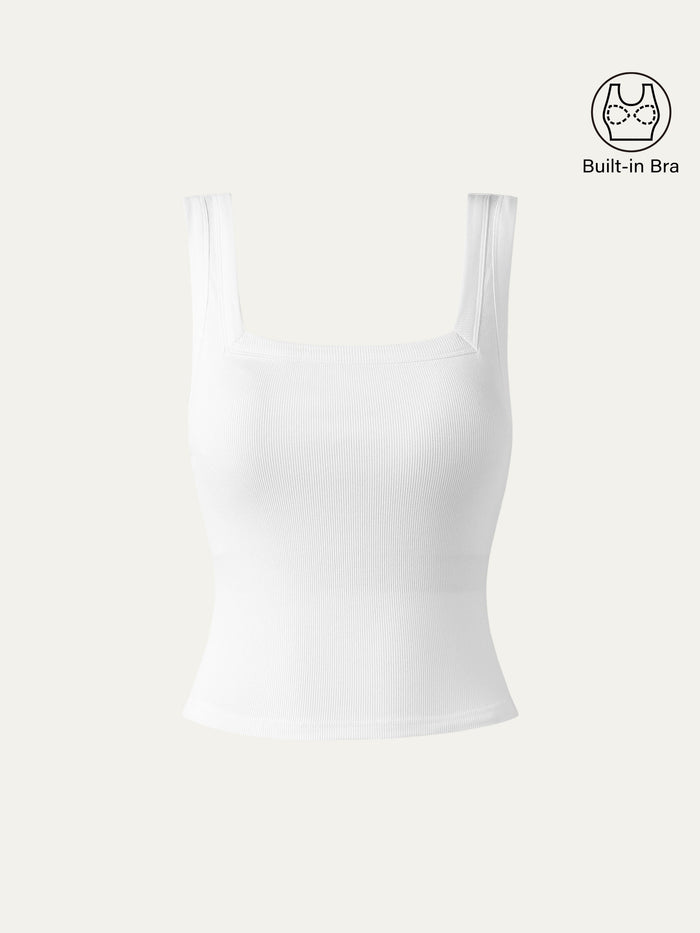 Slinky Square Open-Back Bra Tank Top