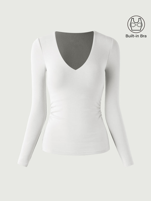 V-Neck Ruched Sides Bra Top