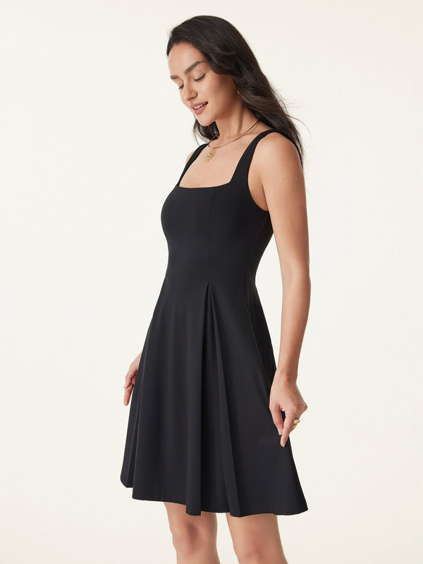 Square Neck Fit-and-flare Mini Bra Dress