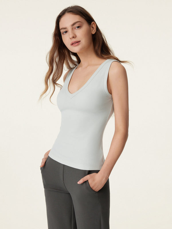 Stretchy V-neck Cotton New Airy Bra Tank