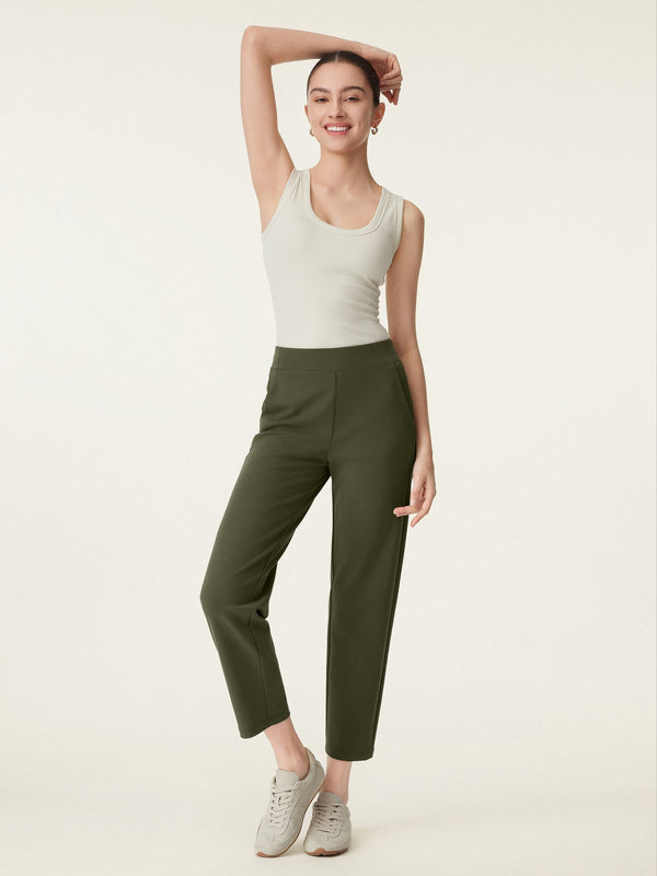 Mid Rise Pull-on Tapered Pant with Pockets