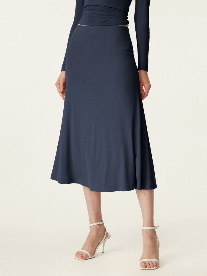Breezy Pull-on Mermaid Midi Skirt