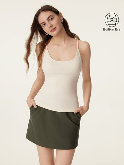 Scoop Neck Spaghetti Strap New Airy Bra Tank Top