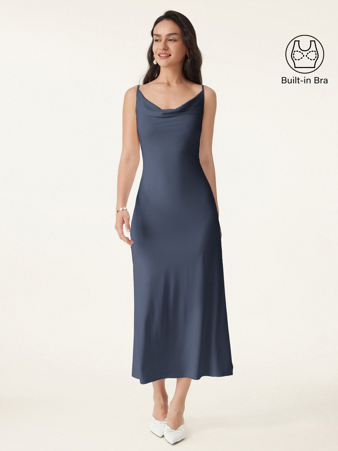 Effortless Vacay Cowl Neck Midi Bra Dress