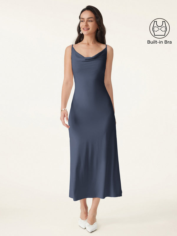 Effortless Vacay Cowl Neck Midi Bra Dress