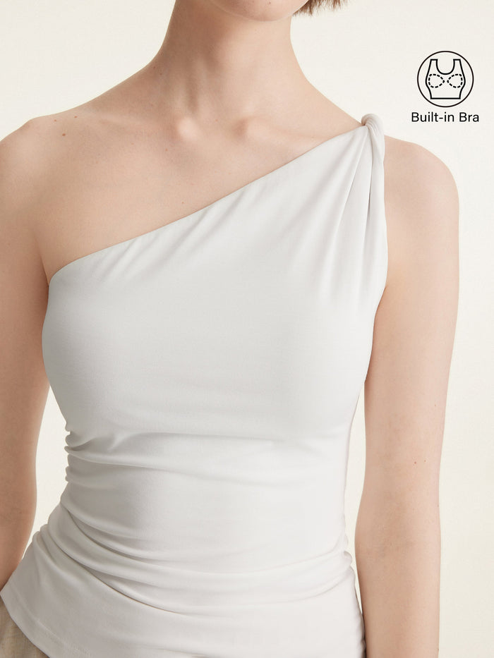 One Shoulder Twisted Bra Tank