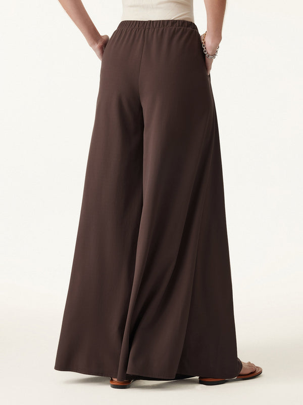 Bamboo Ponte Wrap-tie Palazzo Pant with Pockets