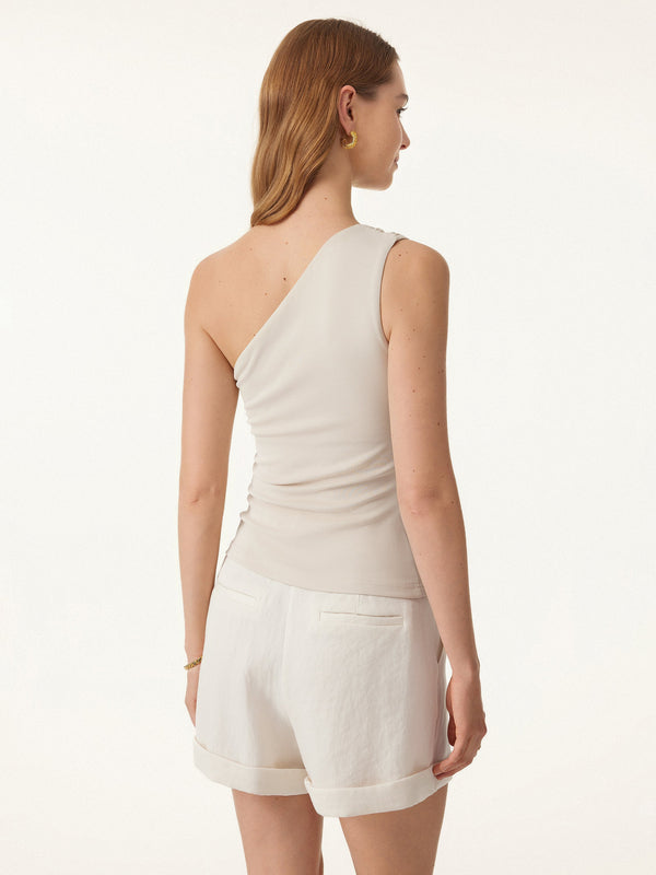 Sandwashed One Shoulder Ruched Bra Tank