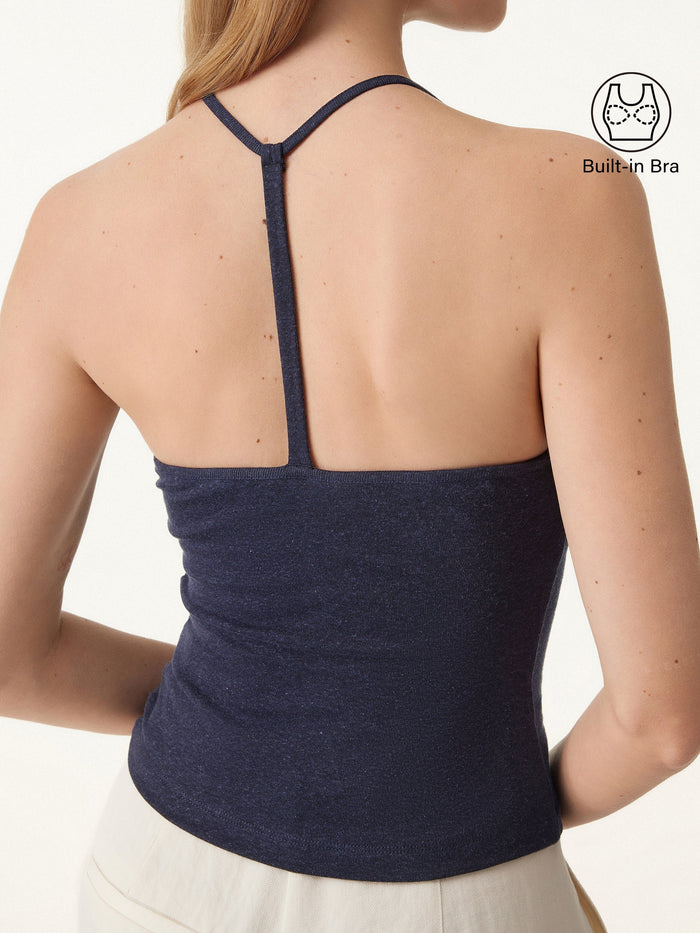 Soft Linen Luxe V-neck T-back Airy Bra Tank