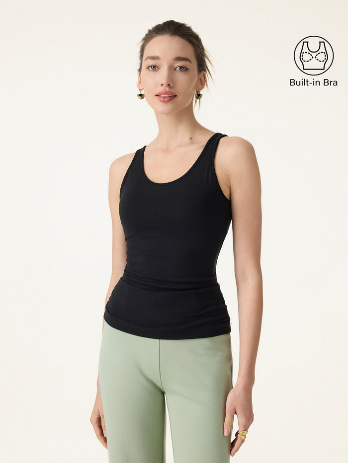 Cotton Lyocell U-Neck Bra Tank