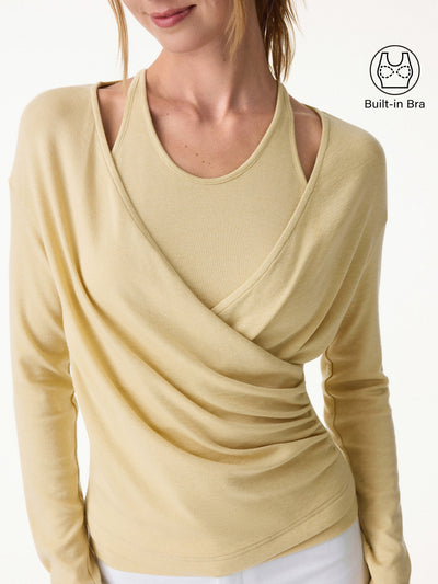 Two-Piece Set Cami with Surplice Ruched Top