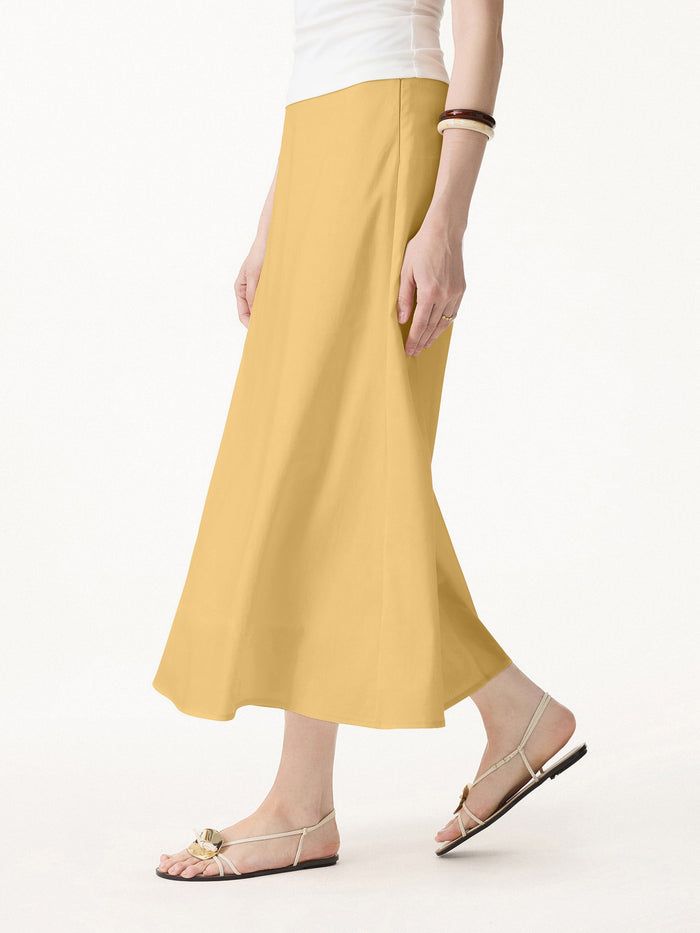 Lyocell-Linen Blend Maxi Flared Pull-On Skirt