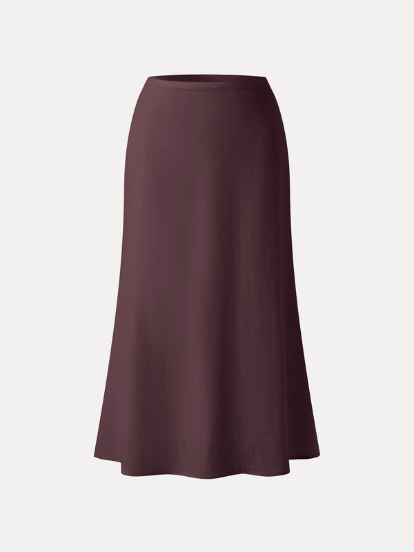 Lyocell-Linen Blend Maxi Flared Pull-On Skirt
